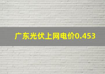 广东光伏上网电价0.453