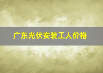 广东光伏安装工人价格