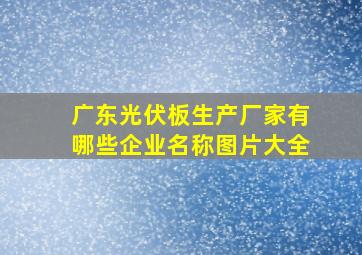 广东光伏板生产厂家有哪些企业名称图片大全