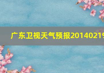 广东卫视天气预报20140219