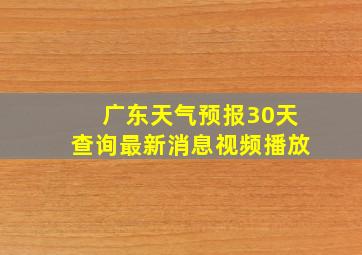 广东天气预报30天查询最新消息视频播放