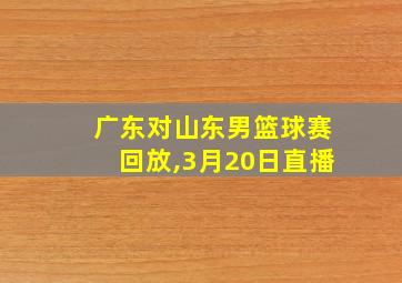 广东对山东男篮球赛回放,3月20日直播