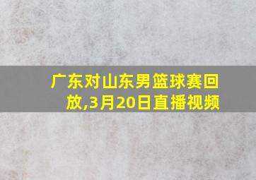 广东对山东男篮球赛回放,3月20日直播视频