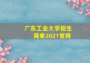 广东工业大学招生简章2021官网