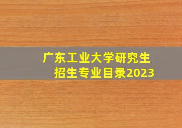 广东工业大学研究生招生专业目录2023