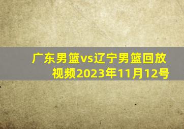 广东男篮vs辽宁男篮回放视频2023年11月12号