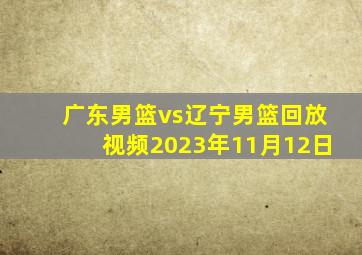 广东男篮vs辽宁男篮回放视频2023年11月12日