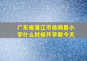 广东省湛江市徐闻县小学什么时候开学呢今天