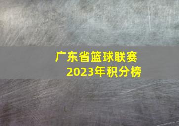 广东省篮球联赛2023年积分榜