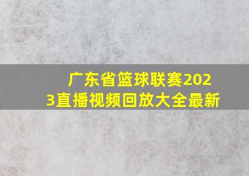 广东省篮球联赛2023直播视频回放大全最新