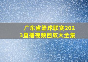 广东省篮球联赛2023直播视频回放大全集