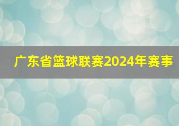 广东省篮球联赛2024年赛事