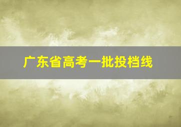 广东省高考一批投档线