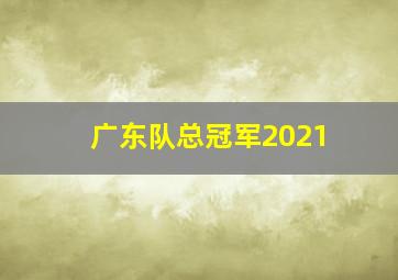 广东队总冠军2021