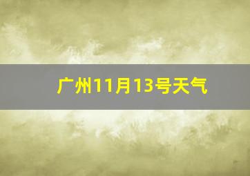 广州11月13号天气