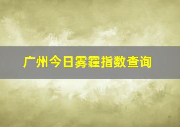 广州今日雾霾指数查询