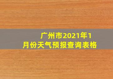 广州市2021年1月份天气预报查询表格