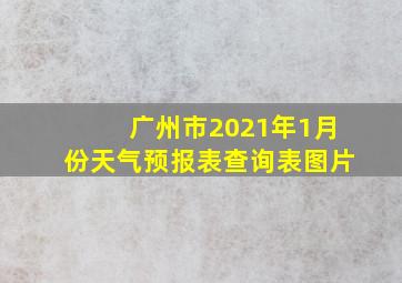 广州市2021年1月份天气预报表查询表图片