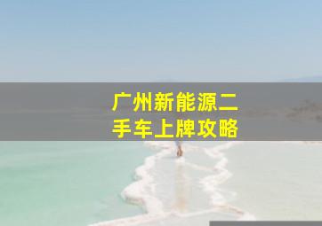 广州新能源二手车上牌攻略