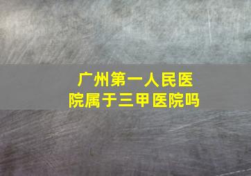 广州第一人民医院属于三甲医院吗