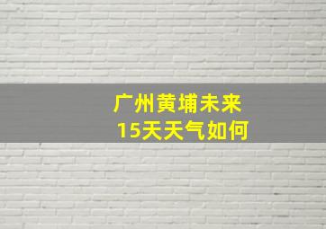 广州黄埔未来15天天气如何