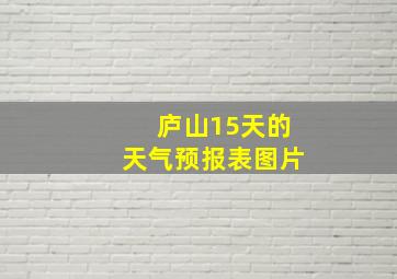 庐山15天的天气预报表图片