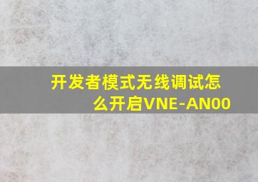 开发者模式无线调试怎么开启VNE-AN00