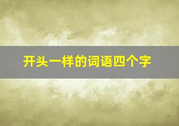 开头一样的词语四个字