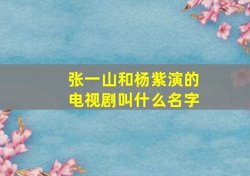 张一山和杨紫演的电视剧叫什么名字