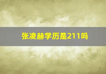 张凌赫学历是211吗