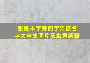 张姓木字旁的字男孩名字大全集图片及寓意解释