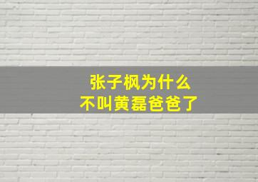 张子枫为什么不叫黄磊爸爸了