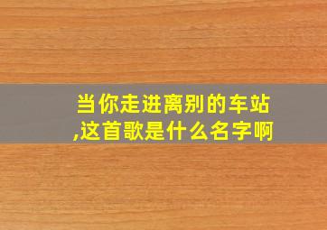 当你走进离别的车站,这首歌是什么名字啊