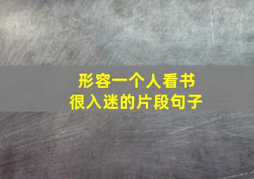 形容一个人看书很入迷的片段句子