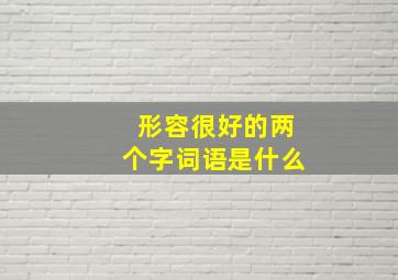 形容很好的两个字词语是什么