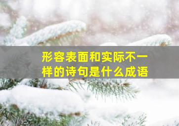 形容表面和实际不一样的诗句是什么成语