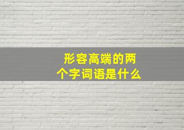 形容高端的两个字词语是什么