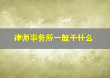 律师事务所一般干什么