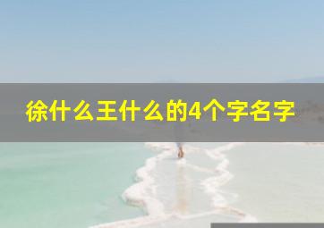 徐什么王什么的4个字名字