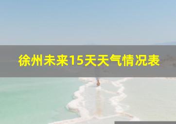 徐州未来15天天气情况表