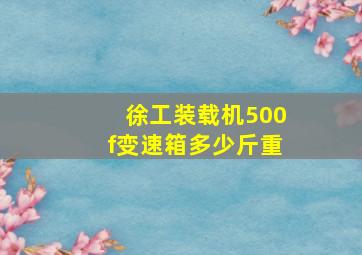 徐工装载机500f变速箱多少斤重