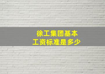 徐工集团基本工资标准是多少