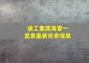 徐工集团高管一览表最新任命信息