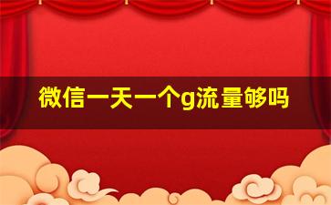 微信一天一个g流量够吗