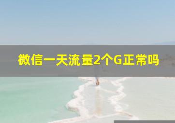 微信一天流量2个G正常吗