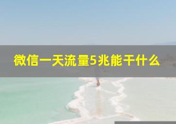 微信一天流量5兆能干什么