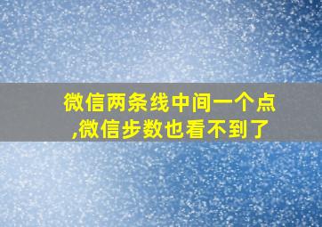 微信两条线中间一个点,微信步数也看不到了