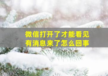 微信打开了才能看见有消息来了怎么回事