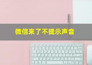 微信来了不提示声音