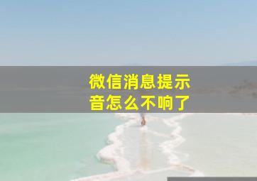 微信消息提示音怎么不响了